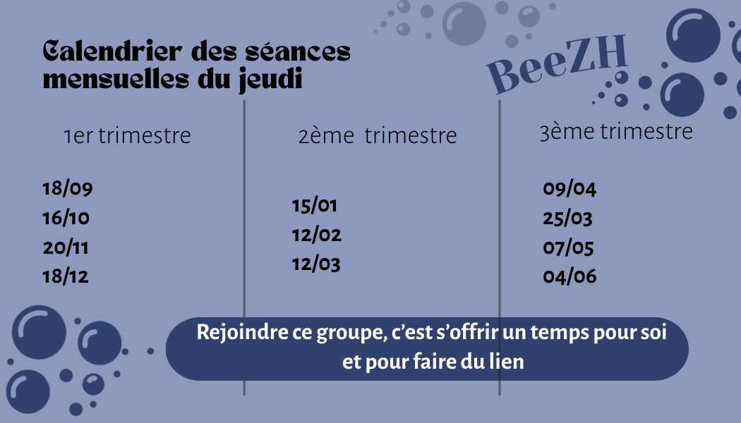 Calendrier des séances mensuelles du jeudi
